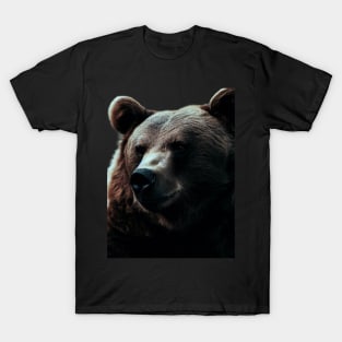 A brown bear in nature that looks cute and cuddly looks warm. T-Shirt